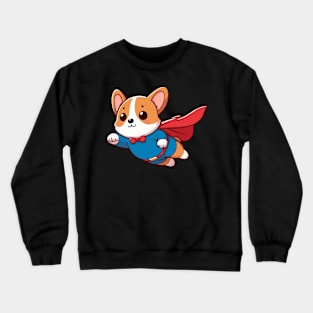 cute corgi flying bow-tie Crewneck Sweatshirt